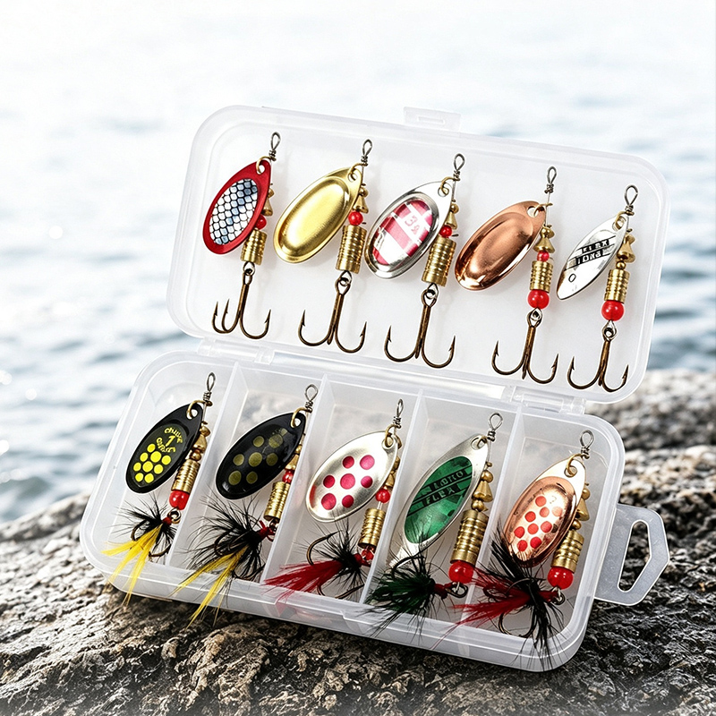 Fishing Hook Treble - 스피너 루어 세트 금속 회전 블레이드