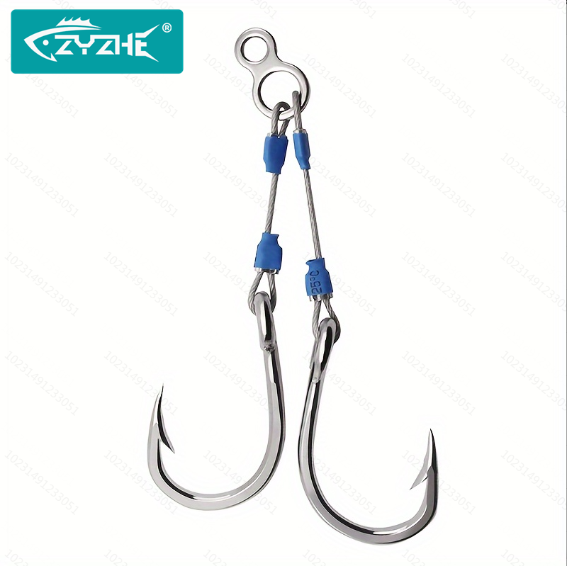 ZYZHE 스틸 와이어 지그 어시스트 훅 6가지 사이즈 - Fishing Hook Barbless 리뷰 및 가격