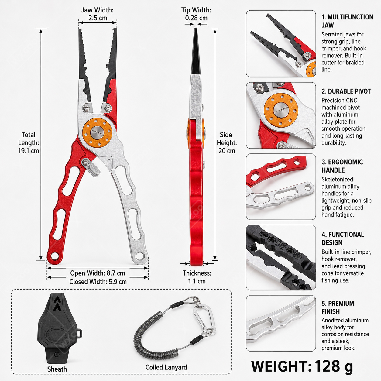 WXCOO 스플릿 링 플라이어, 훅 리무버, 텅스텐 카 - Fishing Hook Remover 리뷰 및 가격