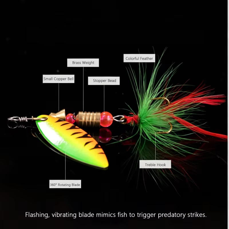 스피너 루어 세트 금속 회전 블레이드 낚시 미끼 3g~ - Fishing Hook Treble 리뷰 및 가격