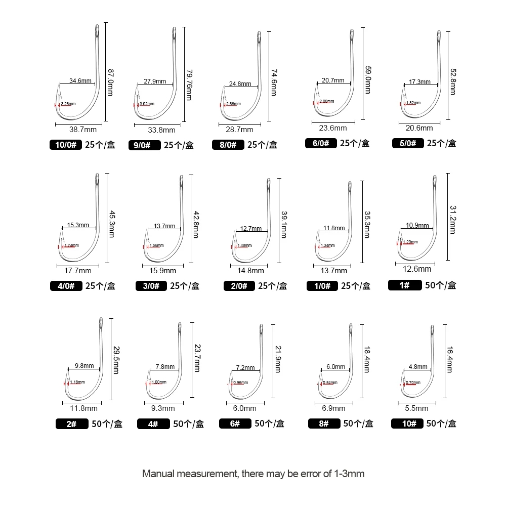 FTK 낚시 후크 1-10 # 50개 1/0 # -10 - Fishing Hook Assortment 리뷰 및 가격