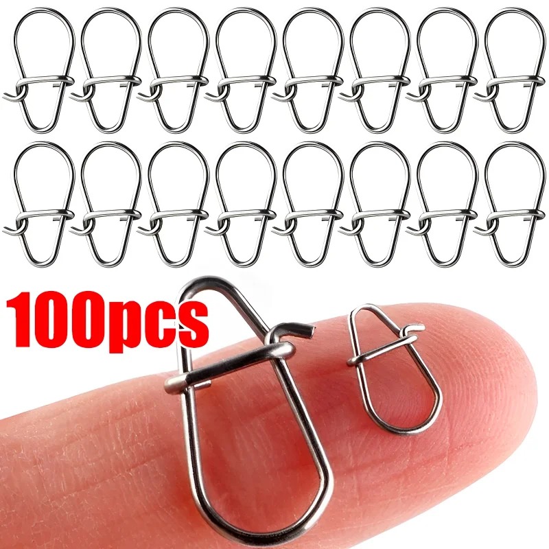 100개 스테인리스 스틸 낚시 스냅 훅 핀 패스트락 클 - Fishing Hook Stainless Steel 리뷰 및 가격